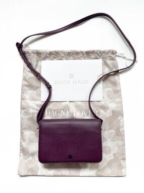 Dagne Dover Andra Crossbody Bag Small Eclipse Purple Pebbled Leather
